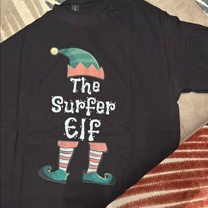 Black The Surfer Elf Kids Shirt